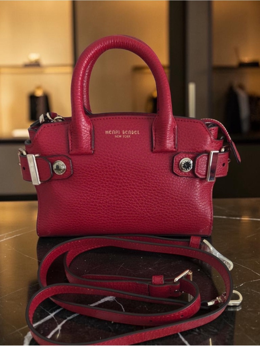 Henri Bendel west 57th Pebbled Leather Mini Satchel